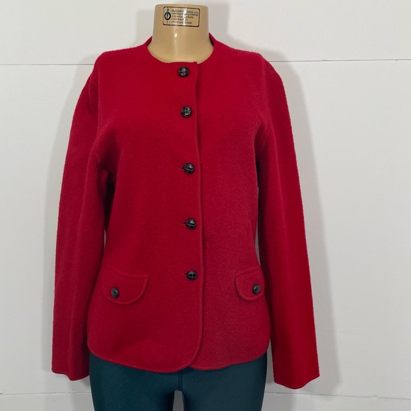 - NWT Lands End Red Wool Button blazer. - Picture 2 of 14